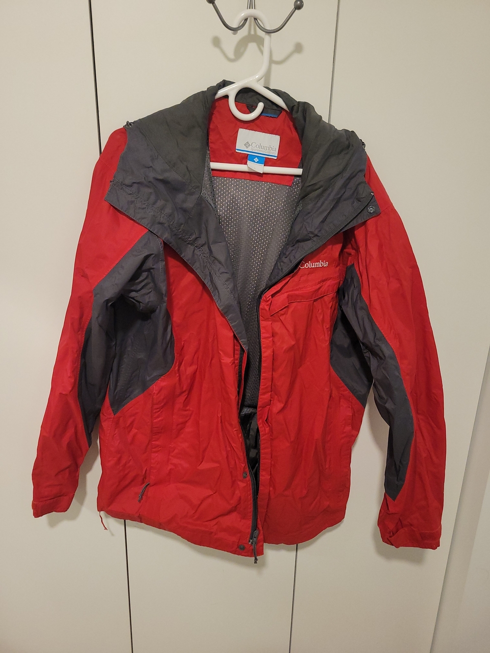 Columbia Red and Gray Hooded Outdoor Jacket